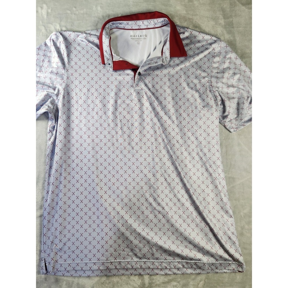 Maelreg Performance Polo‎ Mens XL Golf Shirt Short Sleeve All Over Golf Clubs